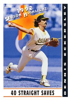 #513 Dennis Eckersley - Oakland Athletics - 1993 Score Baseball