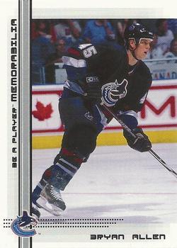 #514 Bryan Allen - Vancouver Canucks - 2000-01 Be a Player Memorabilia Hockey