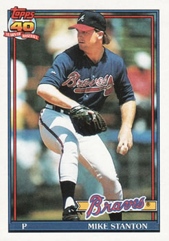 #514 Mike Stanton - Atlanta Braves - 1991 Topps Baseball