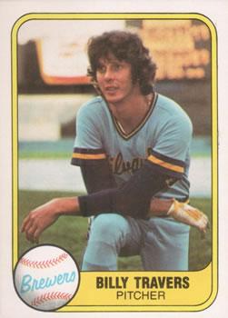 #514b Billy Travers - Milwaukee Brewers - 1981 Fleer Baseball