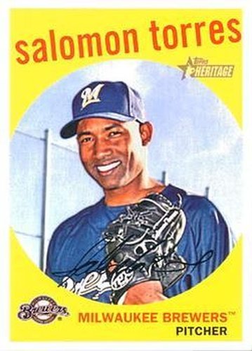 #516 Salomon Torres - Milwaukee Brewers - 2008 Topps Heritage Baseball