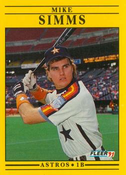 #516 Mike Simms - Houston Astros - 1991 Fleer Baseball