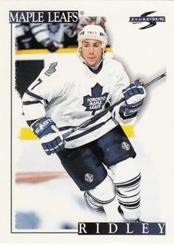 #236 Mike Ridley - Toronto Maple Leafs - 1995-96 Score Hockey