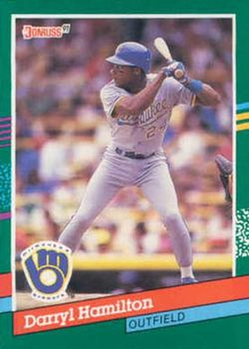 #517 Darryl Hamilton - Milwaukee Brewers - 1991 Donruss Baseball