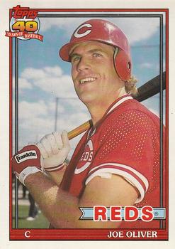 #517 Joe Oliver - Cincinnati Reds - 1991 O-Pee-Chee Baseball