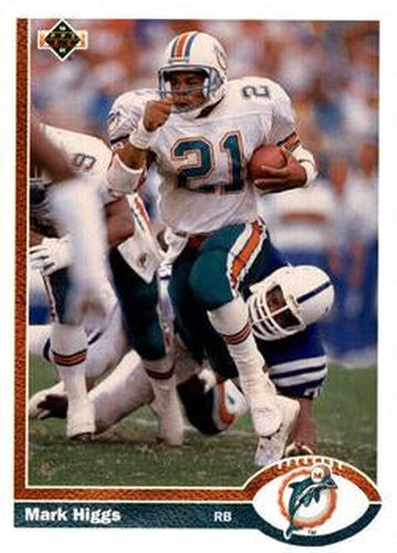 #517 Mark Higgs - Miami Dolphins - 1991 Upper Deck Football