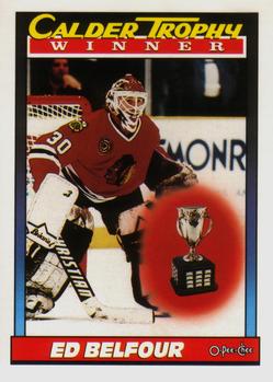 #518 Ed Belfour - Chicago Blackhawks - 1991-92 O-Pee-Chee Hockey