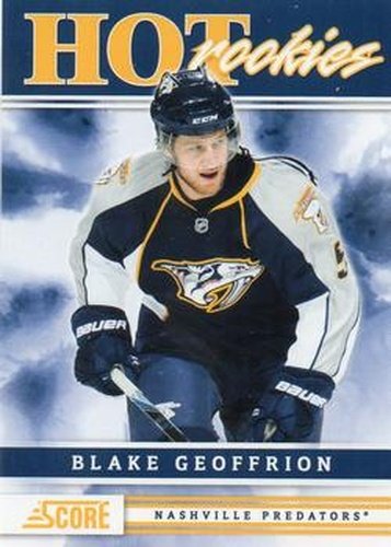 #518 Blake Geoffrion - Nashville Predators - 2011-12 Score Hockey