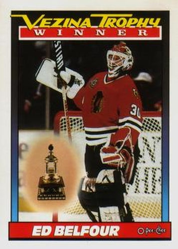 #519 Ed Belfour - Chicago Blackhawks - 1991-92 O-Pee-Chee Hockey