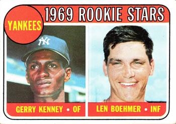 #519 Yankees 1969 Rookie Stars Gerry Kenney / Len Boehmer - New York Yankees - 1969 Topps Baseball