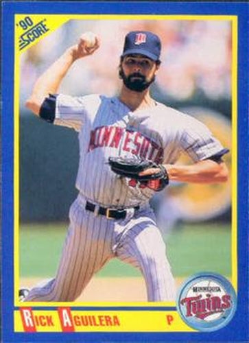 #519 Rick Aguilera - Minnesota Twins - 1990 Score Baseball