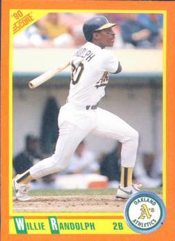#51T Willie Randolph - Oakland Athletics - 1990 Score Rookie & Traded Baseball