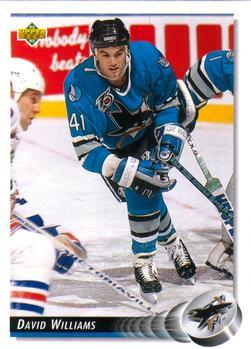 #51 David Williams - San Jose Sharks - 1992-93 Upper Deck Hockey