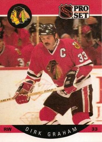 #51 Dirk Graham - Chicago Blackhawks - 1990-91 Pro Set Hockey