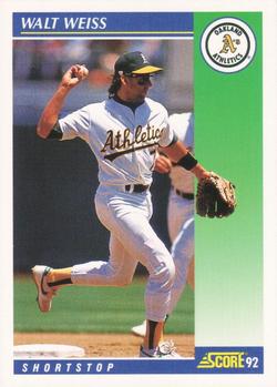 #51 Walt Weiss - Oakland Athletics - 1992 Score Baseball