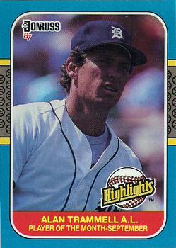 #51 Alan Trammell - Detroit Tigers - 1987 Donruss Highlights Baseball