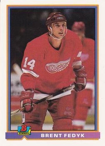 #51 Brent Fedyk - Detroit Red Wings - 1991-92 Bowman Hockey