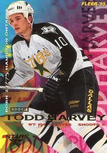 #51 Todd Harvey - Dallas Stars - 1994-95 Fleer Hockey