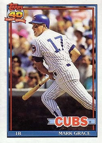 #520 Mark Grace - Chicago Cubs - 1991 Topps Baseball