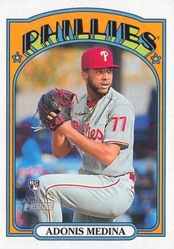 #520 Adonis Medina - Philadelphia Phillies - 2021 Topps Heritage Baseball