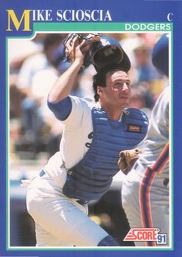 #520 Mike Scioscia - Los Angeles Dodgers - 1991 Score Baseball