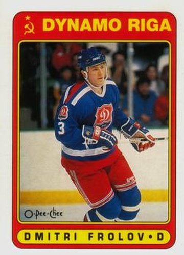 #523 Dmitri Frolov - Dinamo Riga - 1990-91 O-Pee-Chee Hockey