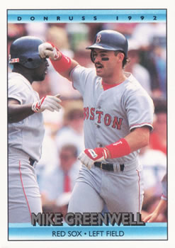 #523 Mike Greenwell - Boston Red Sox - 1992 Donruss Baseball