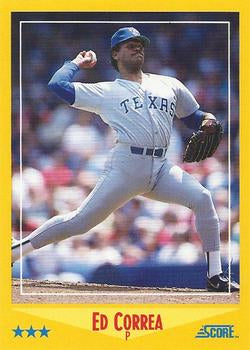 #523 Ed Correa - Texas Rangers - 1988 Score Baseball