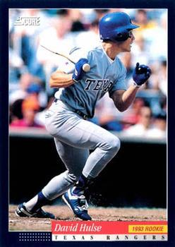 #523 David Hulse - Texas Rangers -1994 Score Baseball