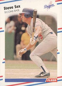 #523 Steve Sax - Los Angeles Dodgers - 1988 Fleer Baseball