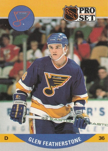 #523 Glen Featherstone - St. Louis Blues - 1990-91 Pro Set Hockey