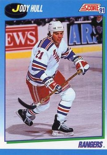 #524 Jody Hull - New York Rangers - 1991-92 Score Canadian Hockey