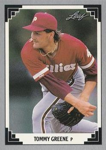 #524 Tommy Greene - Philadelphia Phillies - 1991 Leaf Baseball