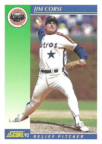#524 Jim Corsi - Houston Astros - 1992 Score Baseball