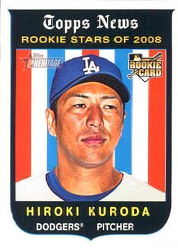 #524 Hiroki Kuroda - Los Angeles Dodgers - 2008 Topps Heritage Baseball