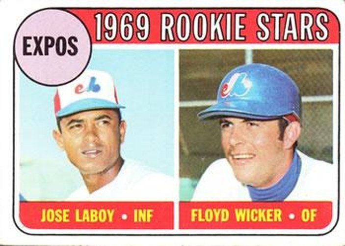 #524 Expos 1969 Rookie Stars Jose Laboy / Floyd Wicker - Montreal Expos - 1969 Topps Baseball