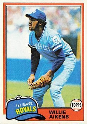 #524 Willie Aikens - Kansas City Royals - 1981 Topps Baseball