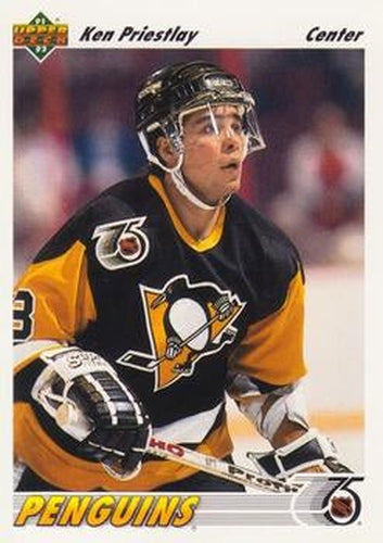 #525 Ken Priestlay - Pittsburgh Penguins - 1991-92 Upper Deck Hockey