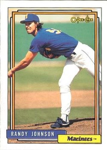 #525 Randy Johnson - Seattle Mariners - 1992 O-Pee-Chee Baseball