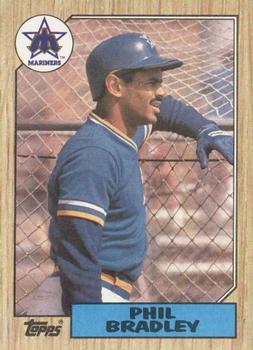 #525 Phil Bradley - Seattle Mariners - 1987 Topps Baseball