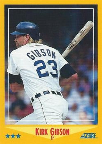 #525 Kirk Gibson - Detroit Tigers - 1988 Score Baseball