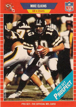 #525 Mike Elkins - Kansas City Chiefs - 1989 Pro Set Football