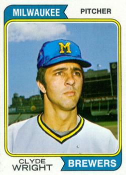 #525 Clyde Wright - Milwaukee Brewers - 1974 Topps Baseball