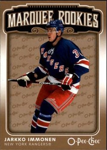 #526 Jarkko Immonen - New York Rangers - 2006-07 O-Pee-Chee Hockey