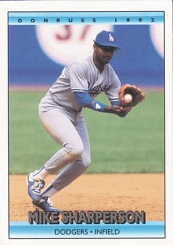 #526 Mike Sharperson - Los Angeles Dodgers - 1992 Donruss Baseball