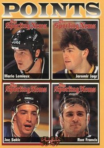 #137 Points Mario Lemieux / Jaromir Jagr / Joe Sakic / Ron Francis - Pittsburgh Penguins / Colorado Avalanche - 1996-97 Fleer Hockey
