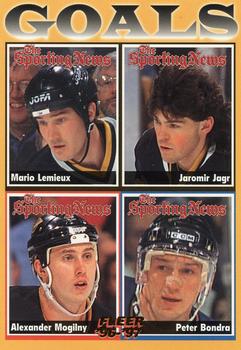 #138 Goals Mario Lemieux / Jaromir Jagr / Alexander Mogilny / Peter Bondra - Pittsburgh Penguins / Vancouver Canucks / Washington Capitals - 1996-97 Fleer Hockey