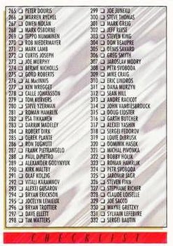 #527 Checklist 265-396 - 1993-94 Topps Premier Hockey