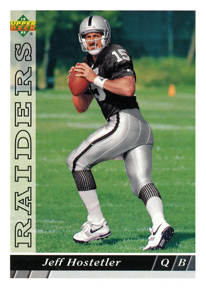 528 Jeff Hostetler - Los Angeles Raiders - 1993 Upper Deck Football –  Isolated Cards