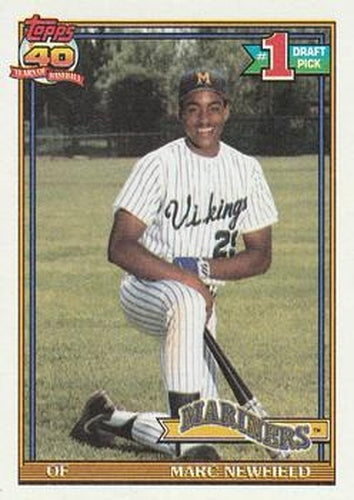 #529 Marc Newfield - Seattle Mariners - 1991 Topps Baseball